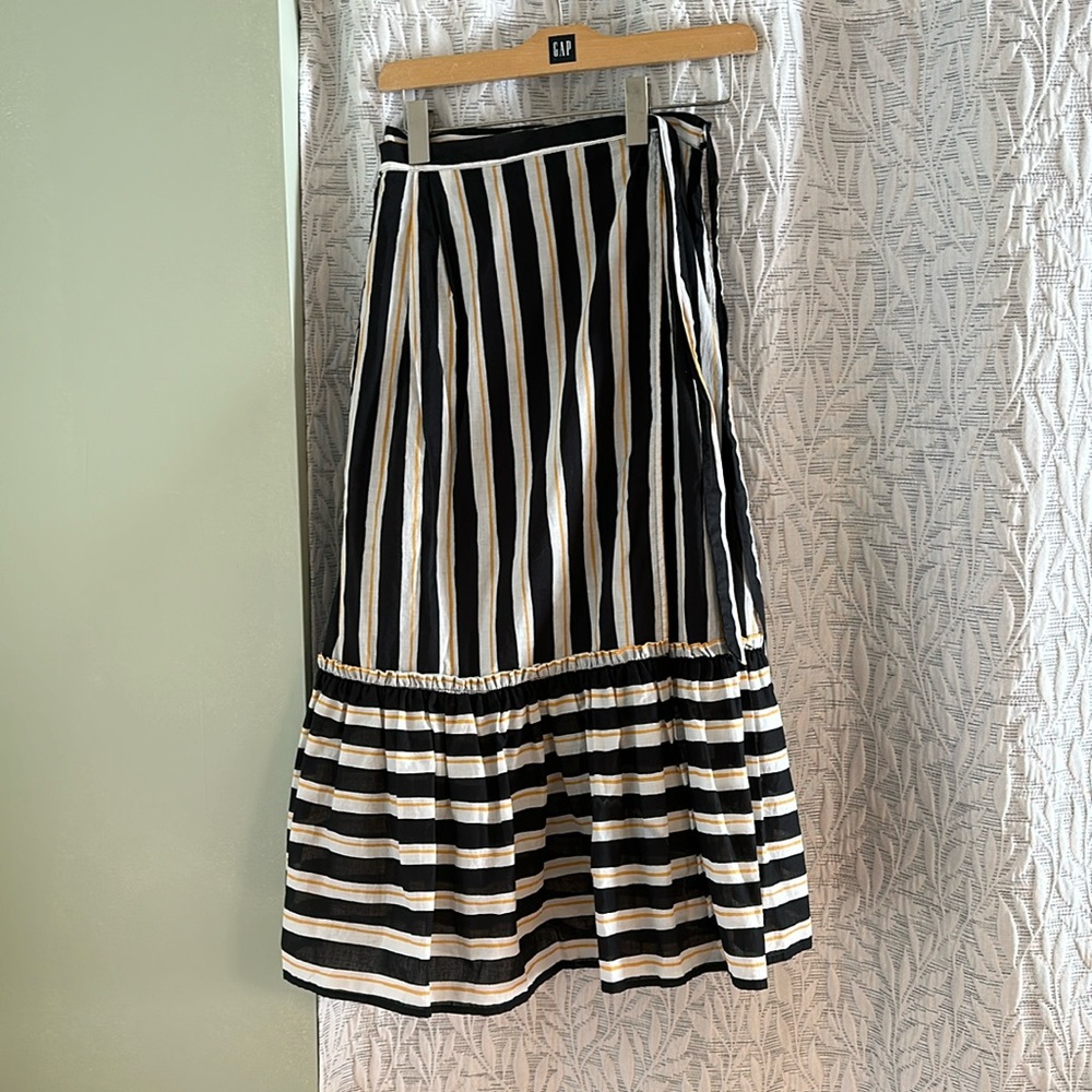 NEW Who What Wear Striped Wrap Skirt